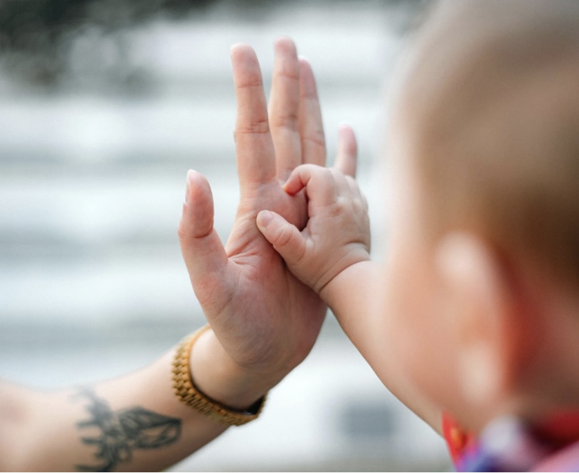 a woman giving a high five