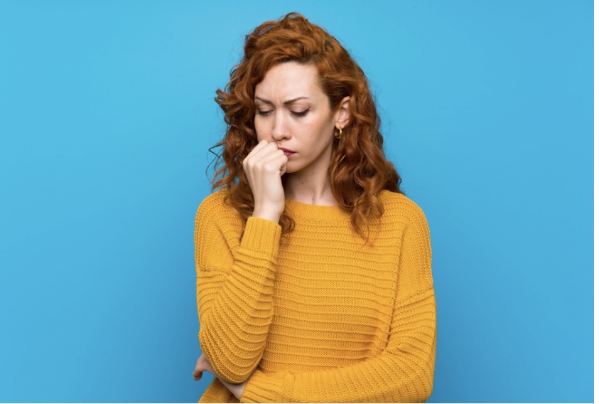 a woman with questions