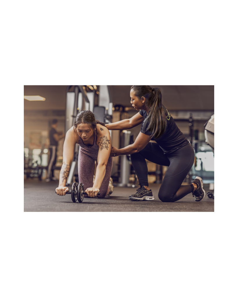 A woman receiving personal training